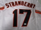 Darryl Strawberry of the San Francisco Giants signed white baseball jersey Certified COA 617