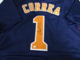 Carlos Correa of the Houston Astros signed blue baseball jersey Certified COA 385