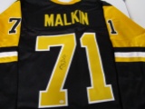 Evgeni Malkin of the Pittsburgh Penguins signed black hockey jersey Certified COA 765