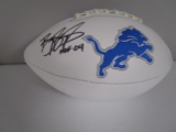 Barry Sanders of the Detroit Lions signed autographed logo football Certified COA 009