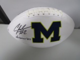 Charles Woodson of the Michigan Wolverines signed autographed logo football Certified COA 155
