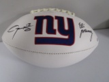 Eli Manning Odell Beckham of the New York Giants signed autograph logo football Certified COA 079