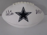 Dak Prescott Ezekiel Elliott of the Dallas Cowboys signed logo football Certified COA 593