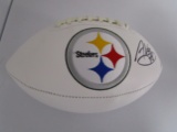 Alejandro Villanueva of the Pittsburgh Steelers signed autographed logo football Certified COA 907