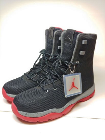 Brand New Mens NIke Air Jordan Future Boot Waterproof Black Cool Grey Gym Red Size 8 Ret. $225