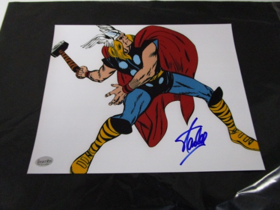 Stan Lee Marvel Thor signed autographed 8x10 photo COA 494