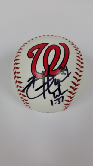 Bryce Harper of the Washington Nationals signed autographed logo baseball COA 075