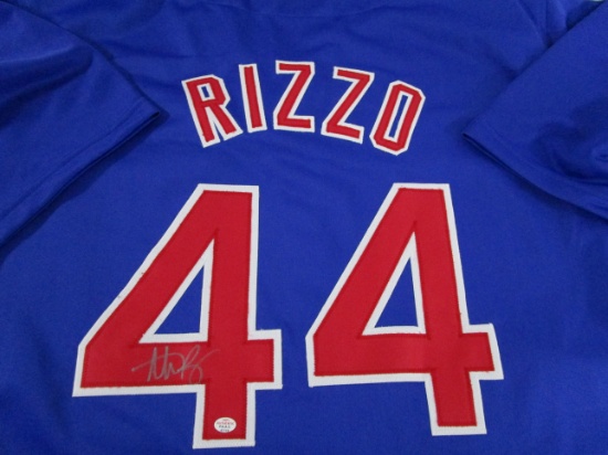 Anthony Rizzo of the Chicago Cubs signed blue baseball jersey PAAS COA 119