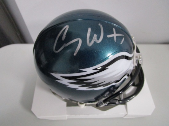 Carson Wentz Philadelphia Eagles signed autographed football mini helmet PAAS 517