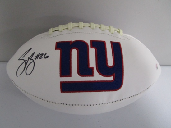 Saquon Barkley New York Giants signed autographed full size logo football PAAS 099