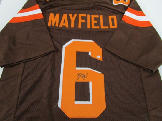 Baker Mayfield of the Cleveland Browns signed autographed brown football jersey PAAS 486
