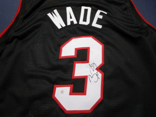 Dwayne Wade of the Miami Heat signed autographed black basketball jersey PAAS COA 022