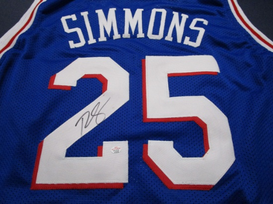 Ben Simmons of the Philadelphia 76ers signed autographed blue basketball jersey PAAS COA 019