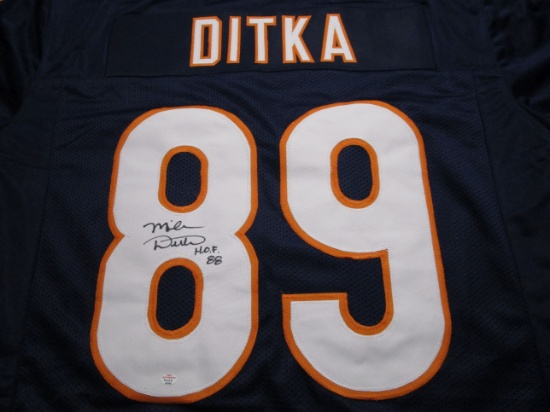 Mike Ditka of the Chicago Bears signed autographed blue football jersey PAAS COA 400