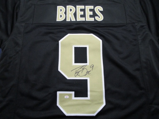 Drew Brees of the New Orleans Saints signed autographed black football jersey PAAS COA 734