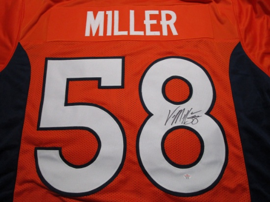 Von Miller of the Denver Broncos signed autographed orange football jersey PAAS COA 718