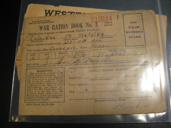 WORLD WAR 2 RATIONS BOOK VINTAGE SCARCE