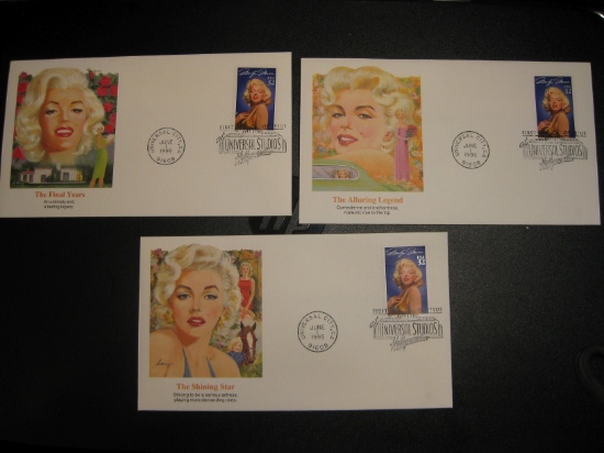 LOT OF 3 MARILYN MONROE VINTAGE FIRST DAY COVERS