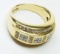 Mens 18k Yellow Gold 42 Diamonds Cluster Stamped Ring Size 7