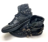 Mens Designer Saint Laurent Wolly / Spike Black Sz 45 Shoes Retail $999
