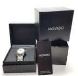 Movado Mens Bold St. Steel White Dial Watch with Box