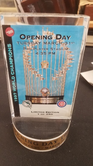 1997 MARLINS TICKET LIMITED EDITION IN LUCITE