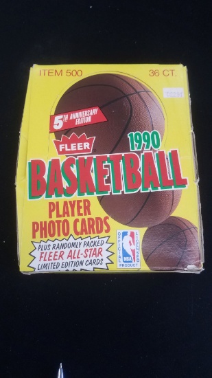 1990 FLEER BASKETBALL WAX BOX JORDAN SECOND YEAR