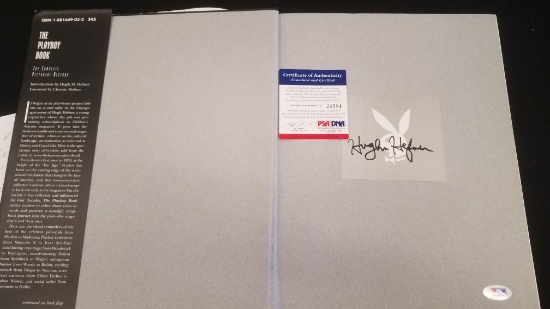 HUGH HEFNER SIGNED PLAYBOY HARD COVER BOOK PSA DNA COA