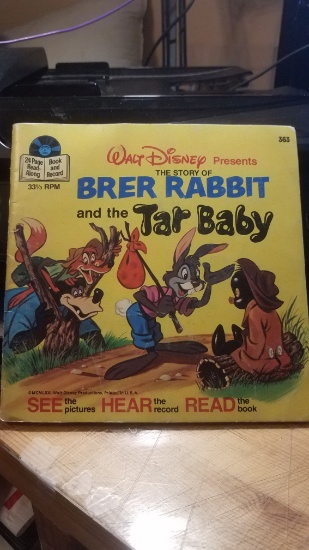 VINTAGE 1965 WALT DISNEY BRER RABBIT RCORD AND STORY BOOK