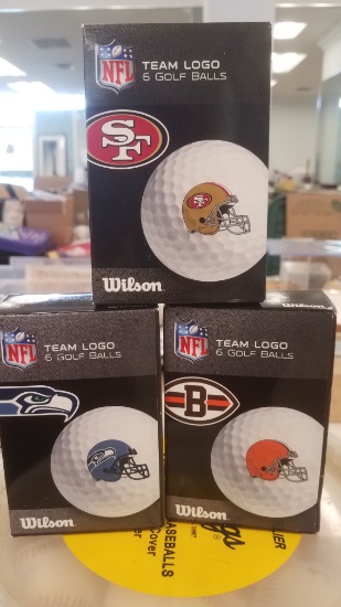 LOT OF 3 PACKAGED NFL GOLF BALLS