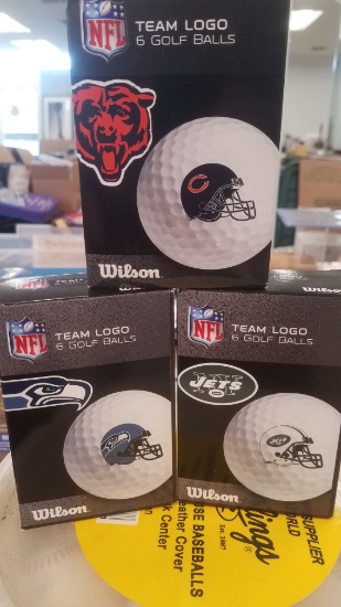 LOT OF 3 PACKAGED NFL GOLF BALLS