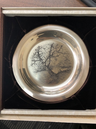 James Wyeth "Along The Brandywine" Sterling Silver Collector Plate