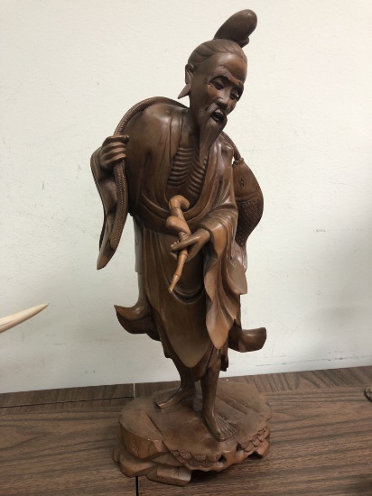 Hand-crafted Wooden Fisherman