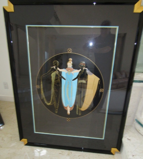 Signed Serigraph by Erte - Classic Art Deco Style with Matching Frame