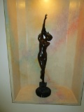 Signed Bronze by unknown artist- Lady with Arms in the Air