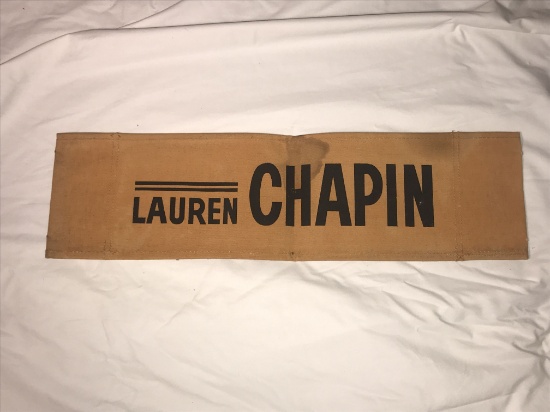 Fabric Director Chair seat back for Lauren Chapin