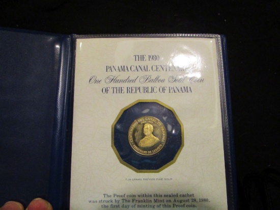 1980 Panama Canel Centenary -Gold- 100 Balbaos - Proof -Ungraded