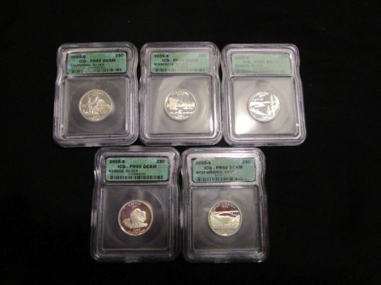2005S - 5 State Quarters - Silver - PR69 DCAM by ICG