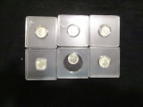 Lot of 6 Silver Dimes - 1956,1950,1947,1946,1951 and 1949 - Ungraded in Plastic