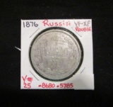 1876 Russia- Rouble - VF-XF Grade