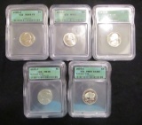 Lot of 5 - US Nickels - Graded by ICG - 2005P,2000D,1992P,1971S and 2005S - Various Grades