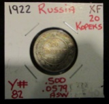 1922 Russia- 20 Kopeks - XF - Ungraded