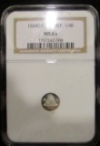 1844G -Central America Republic - 1/4R - Graded by NGC - MS65