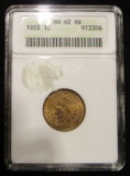 1903 US Penny - 1 Cent- Graded by ANACS - MS 62RB