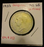 1933 Belgium 20 Francs - MS 64-65