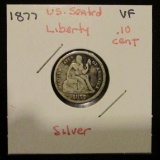 1877 US Seated Liberty -Silver -10 Cents - Approx. VF