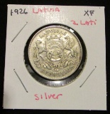 1926 Latvia - Silver - 2 Lati -XF