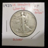 1937 US Standing Liberty Half Dollar - Silver - XF
