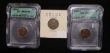 Lot of 3 US Pennies - 1915D, 1930D and 1920D- Graded by ICG - MS62RB, EF40 and Ungraded