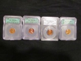 Lot of 4 1960 - 1963 US Pennies - Graded PR65-69 by ICG and PCGS